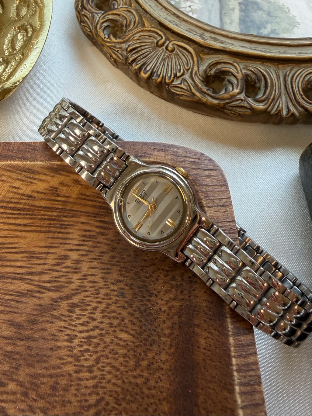 Seiko Two-Tone Ladies Dress Watch In Silver And Gold